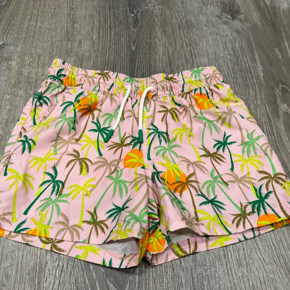 Art Class Swim Trunks Pink Tropical Boys 6/7 B51